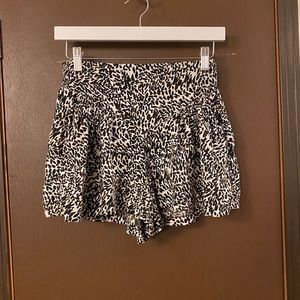 Black and white speckled shorts
